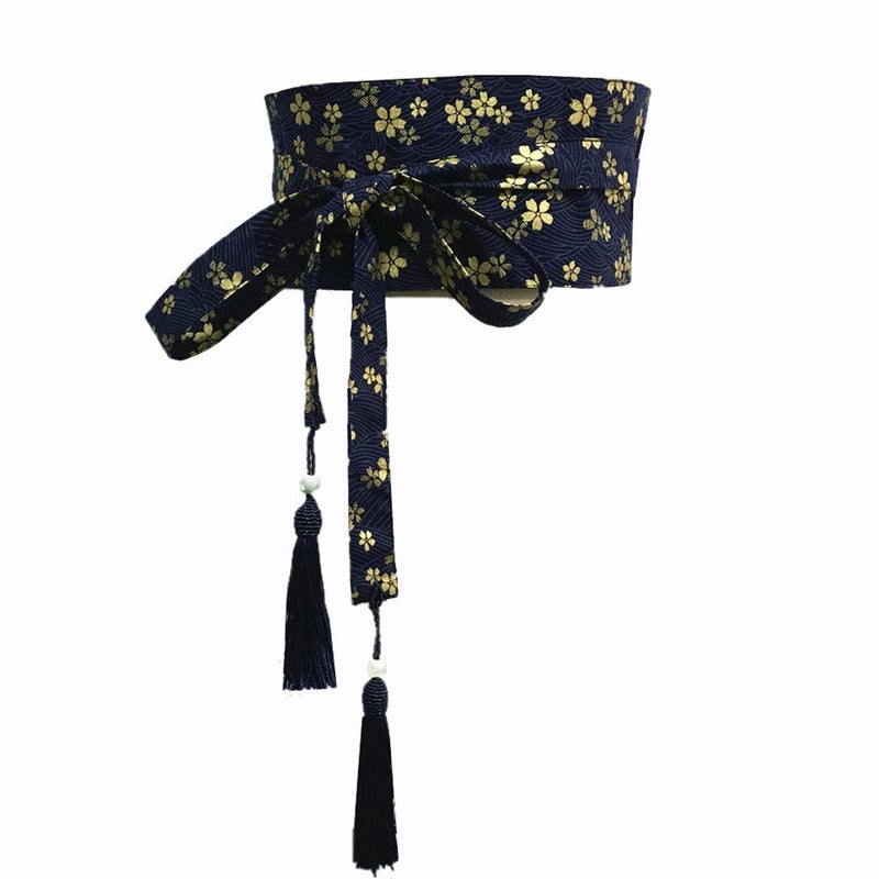 thefancypumpkin Japanese Yukata Kimono Obi With Tassel Belt Harajuku Waistband-V3 - Image 1